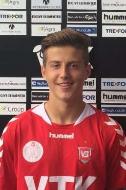 Agon Mucolli sikrede Vejle U/19 sejren i de døende minutter. Foto: Vejle Boldklub